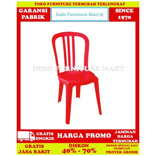 Kursi Plastik Napolly Makan Serbaguna Sender Big 101 Merah