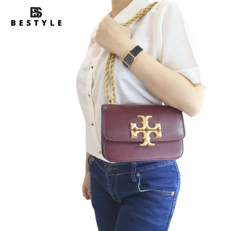 Tas Original Tory Burch Eleanor Small Maroon