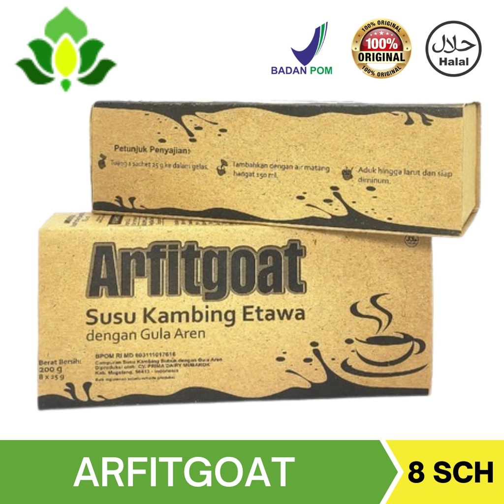 

Susu Kambing Etawa ARFITGOAT Plus Gula Aren Original Creamer Terpisah isi 8 Sachet