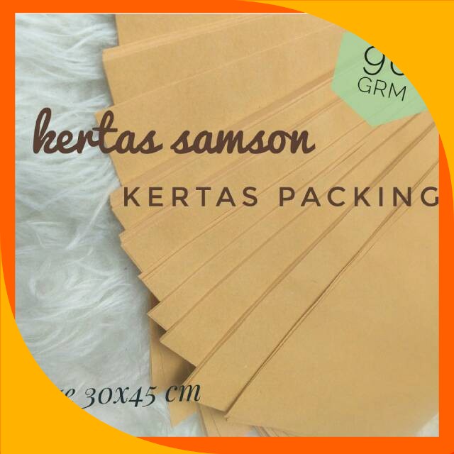

45x30 cm Kertas samson 90 gsm kertas coklat packing olshop polos lembaran isi 50 lembar