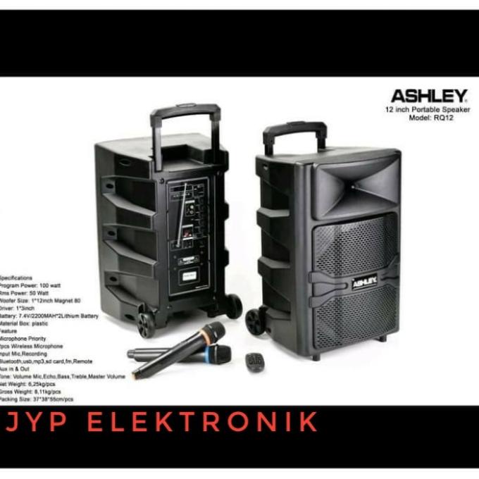 Speaker Bluetooth Portable Wireless Ashley Rq12/Rq 12 12 Inci Original
