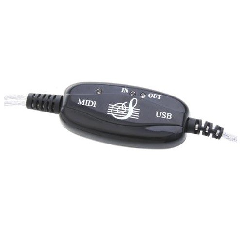 USB MIDI Cable Converter PC to Music Keyboard Adapter Cable - AY03 - Black