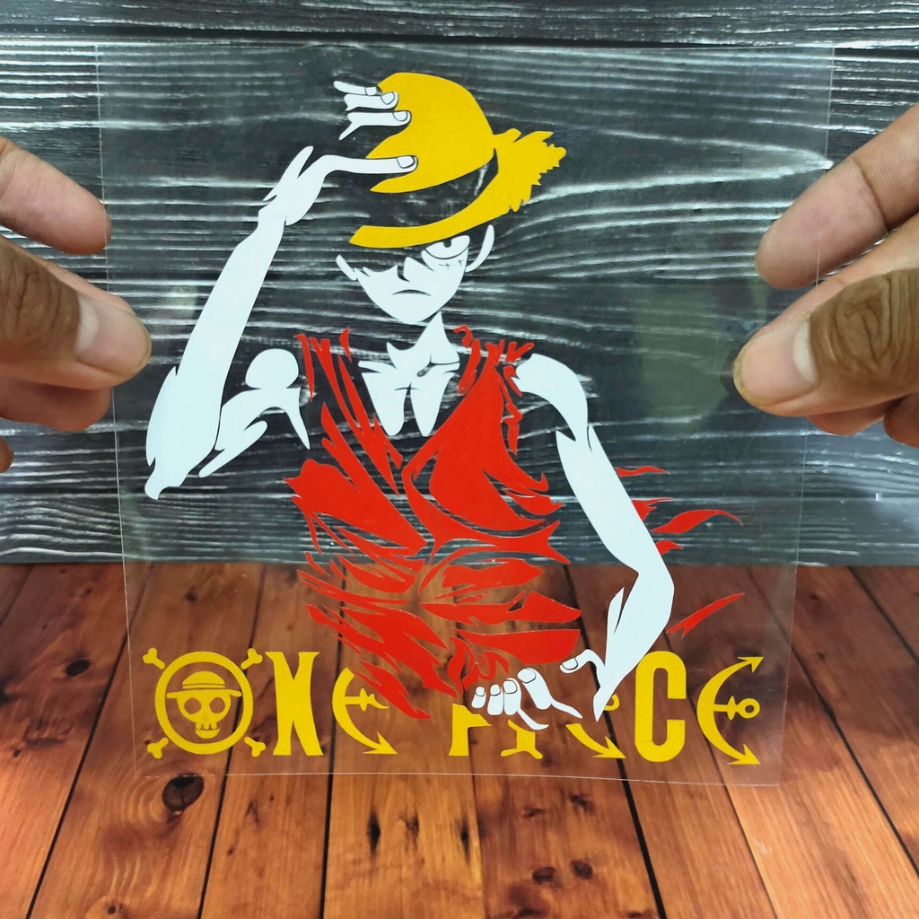 Cutting Stiker Luffy One Piece Variasi Motor Mobil Sticker Timbul Keren Nyala Dasbor Spakbor Visor Body Kaca Helm Laptop Hologram Reflective Tahan Air Bodi Samping Nama Jepang Scoopy Vario Beat NMAX PCX Vespa Aesthetic Pickup Anime Windshield Kustom Modif