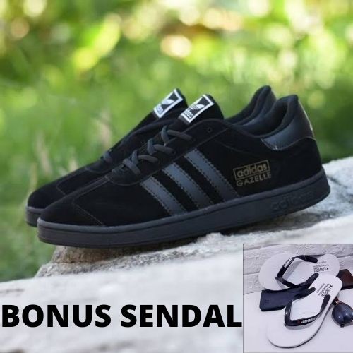 Adidas Sepatu sneakers Pria wanita Casual Terbaru Adidas Gazelle kekinian adidas Hitam polos Grade Ori