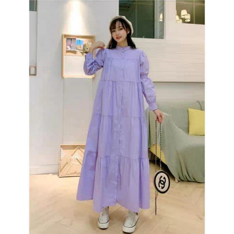 MDLV 88370 LIONELLA BABYDOLL MAXI DRESS LONG DRESS KOREA BIG SIZE DRESS FASHION MUSLIM FASHION IMPOR