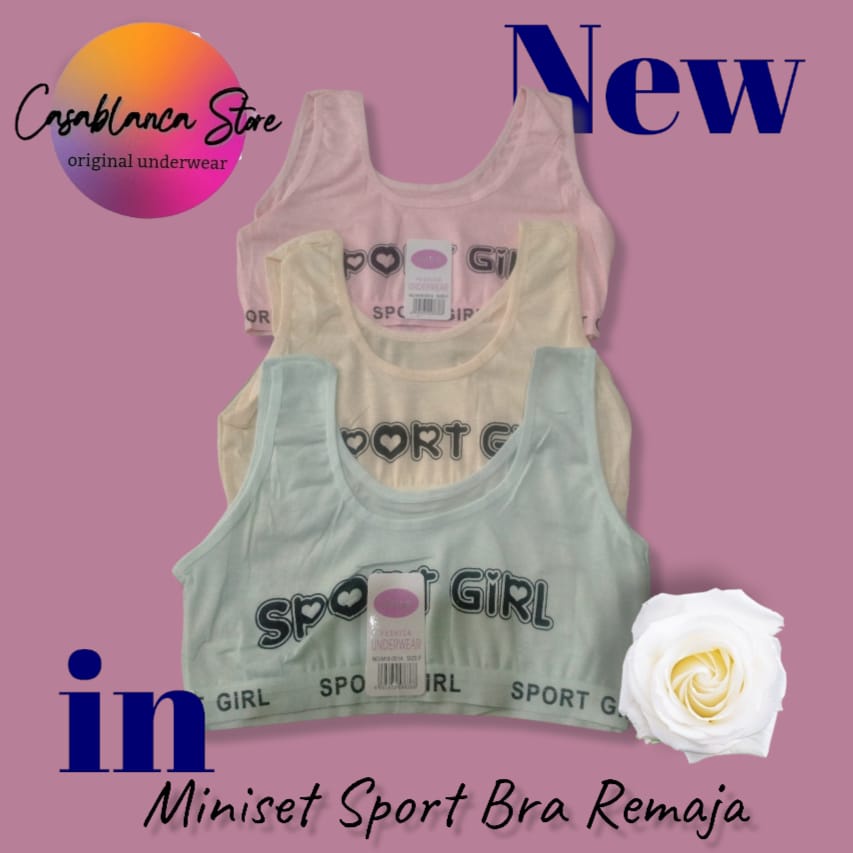 MINISET REMAJA LAISY SPORT BRA MULTICOLOR &amp; MULTI MOTIF BERBAHAN LEMBUT