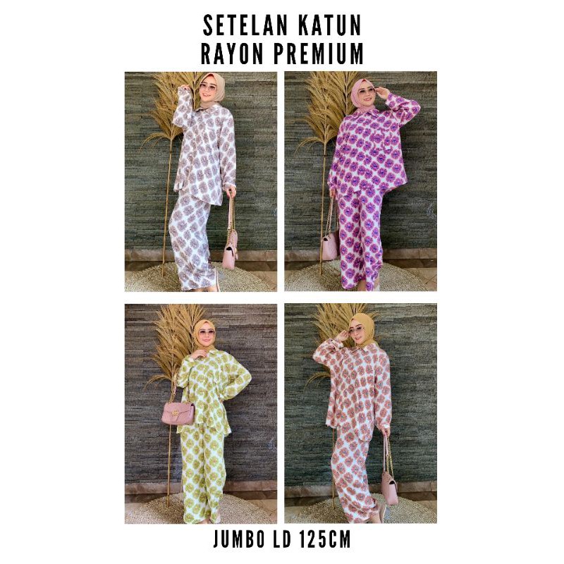 Setelan katun rayon premium jumbo