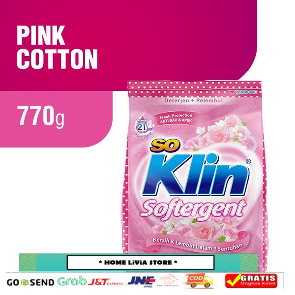 SO KLIN Deterjen Bubuk Rosy Pink 770 gr