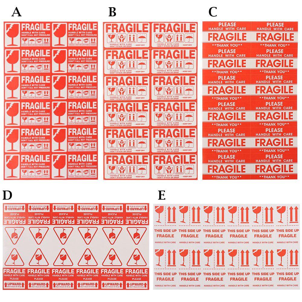 Populer Fragile Warning Sticker Safety Office Packaging Mark Perekat Pengiriman Express Label