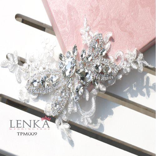 LENKA Tiara Sanggul Hiasan Rambut Headpiece Pengantin Wedding Crown Pesta Putih TPM009