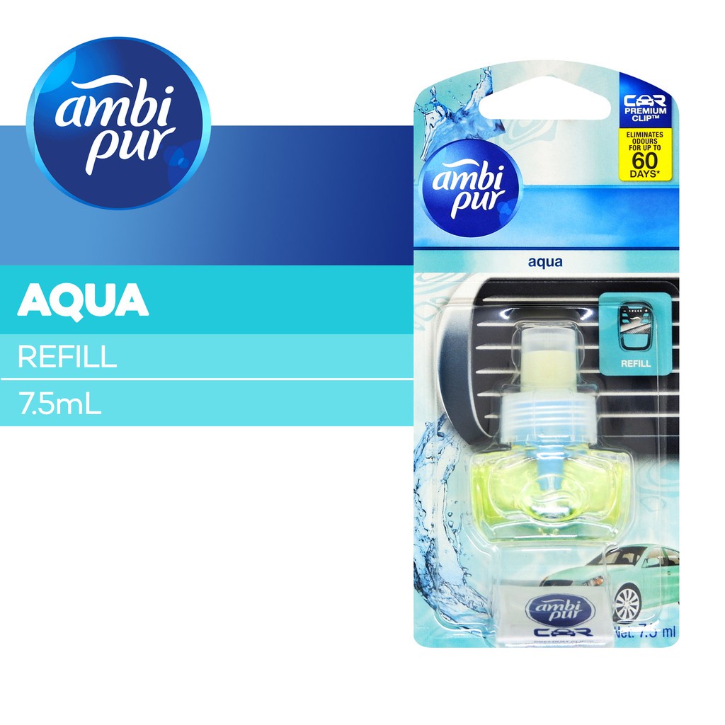 Ambi Pur Pengharum Mobil Aqua Refill 7,5 ml