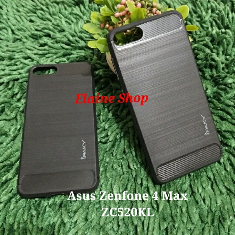 SoftCase Carbon Fiber Asus Zenfone 4 Max ZC520KL Shockproof TPU Hitam Casing Hp Asus