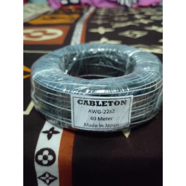 kabel awg 22x2 40m serabut tembaga silver Made in japan original