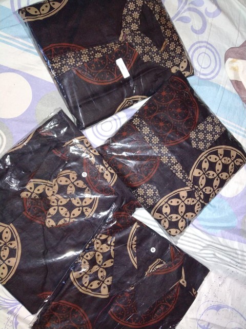 Batik Couple Keluarga Gamis Busui Motif Prasasti Batik Keluarga Seragam