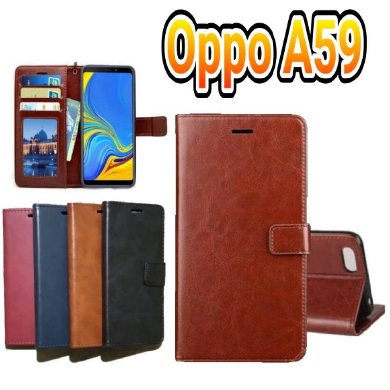 flip case dompet oppo A59 / f1s