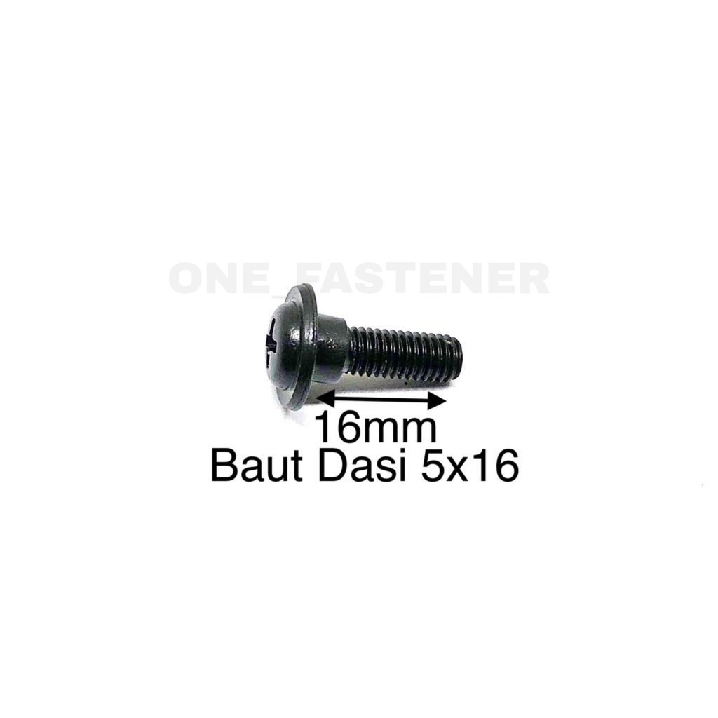 50 Pcs Baut Dasi 5x16 Hitam baut Leksil M5x16 honda panjang 1.5cm 5mm