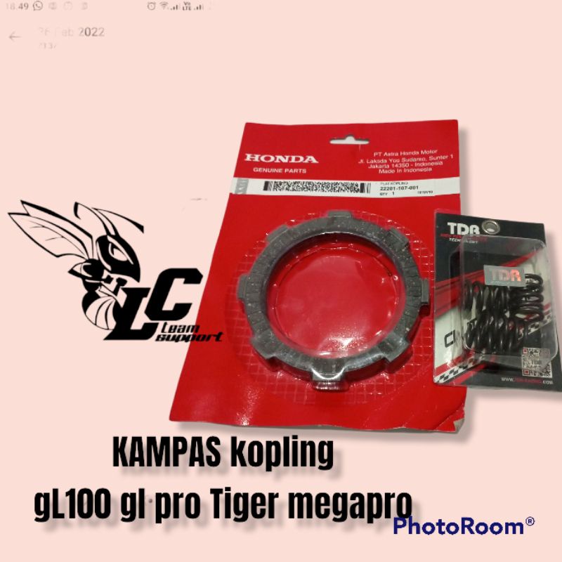 Paket kampas kopling GL100 GL 100 GL Pro Tiger megapro cb Honda dan per kopling TDR
