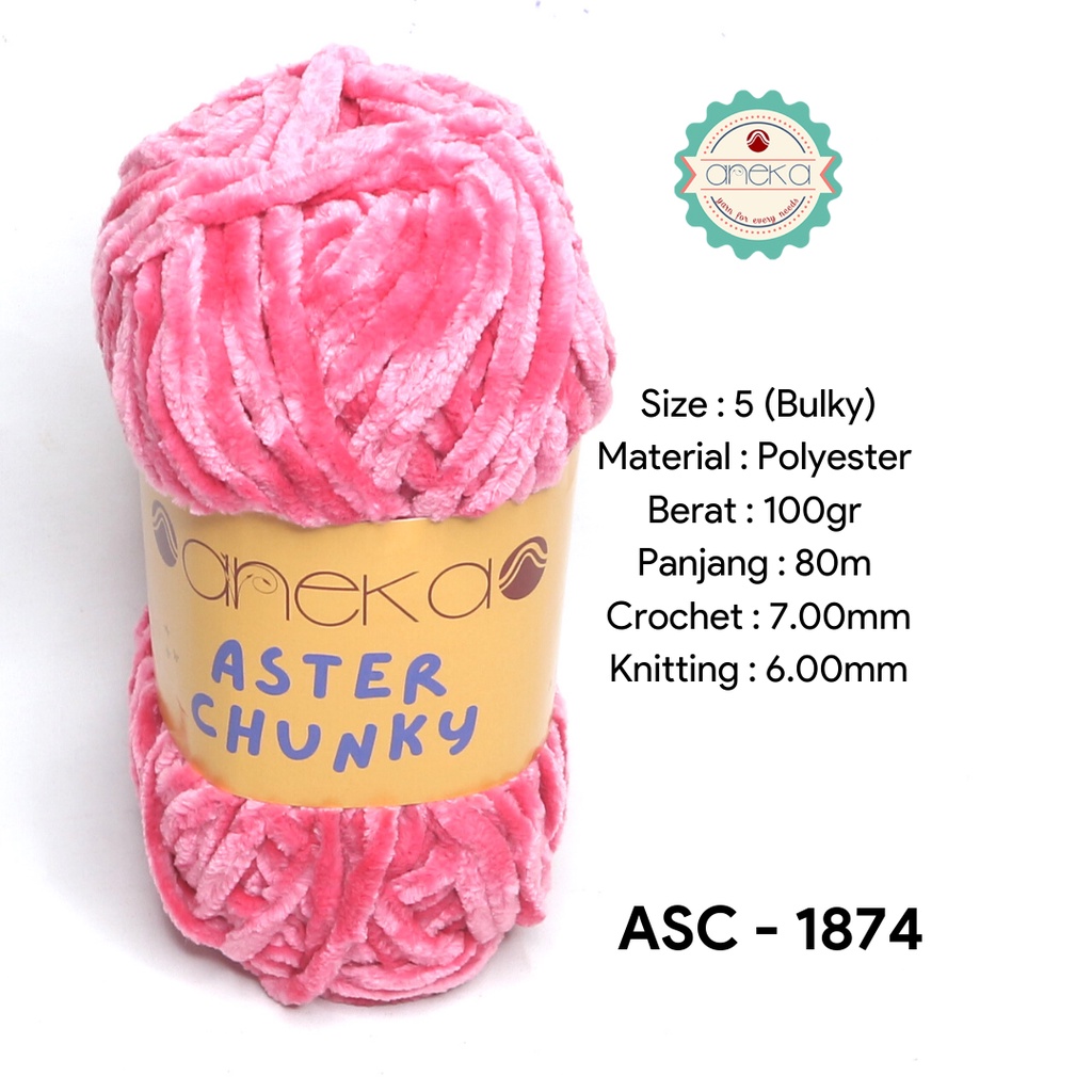 Benang Rajut Bludru Aster CHUNKY / Velvet Knitting Yarn - 1874