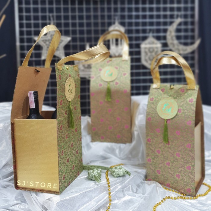 

Aksesoris dekorasi hiasan box kue wine hampers lebaran idul fitri