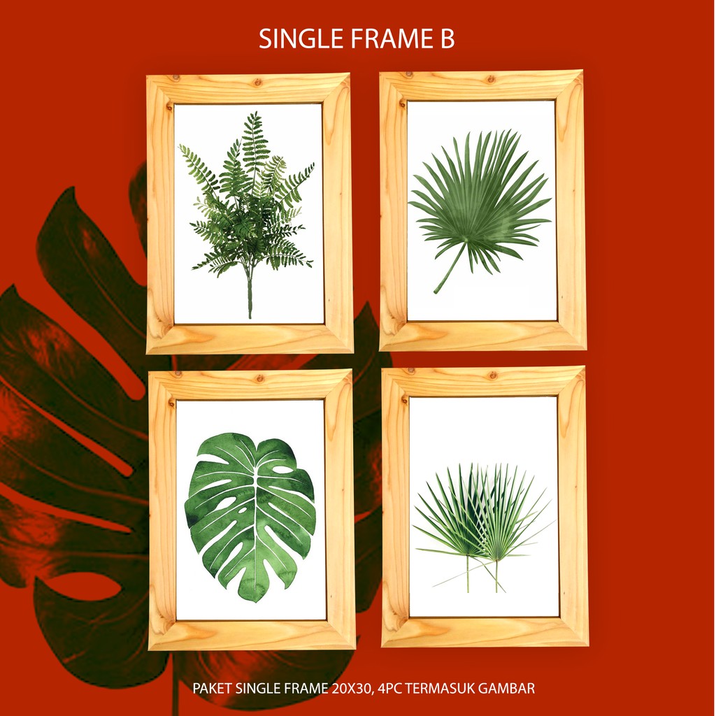 Paket 4 Frame 10R type Slim + Gambar, Wall Decor, Pigora Foto, Bingkai foto, Hiasan dinding Dekorasi