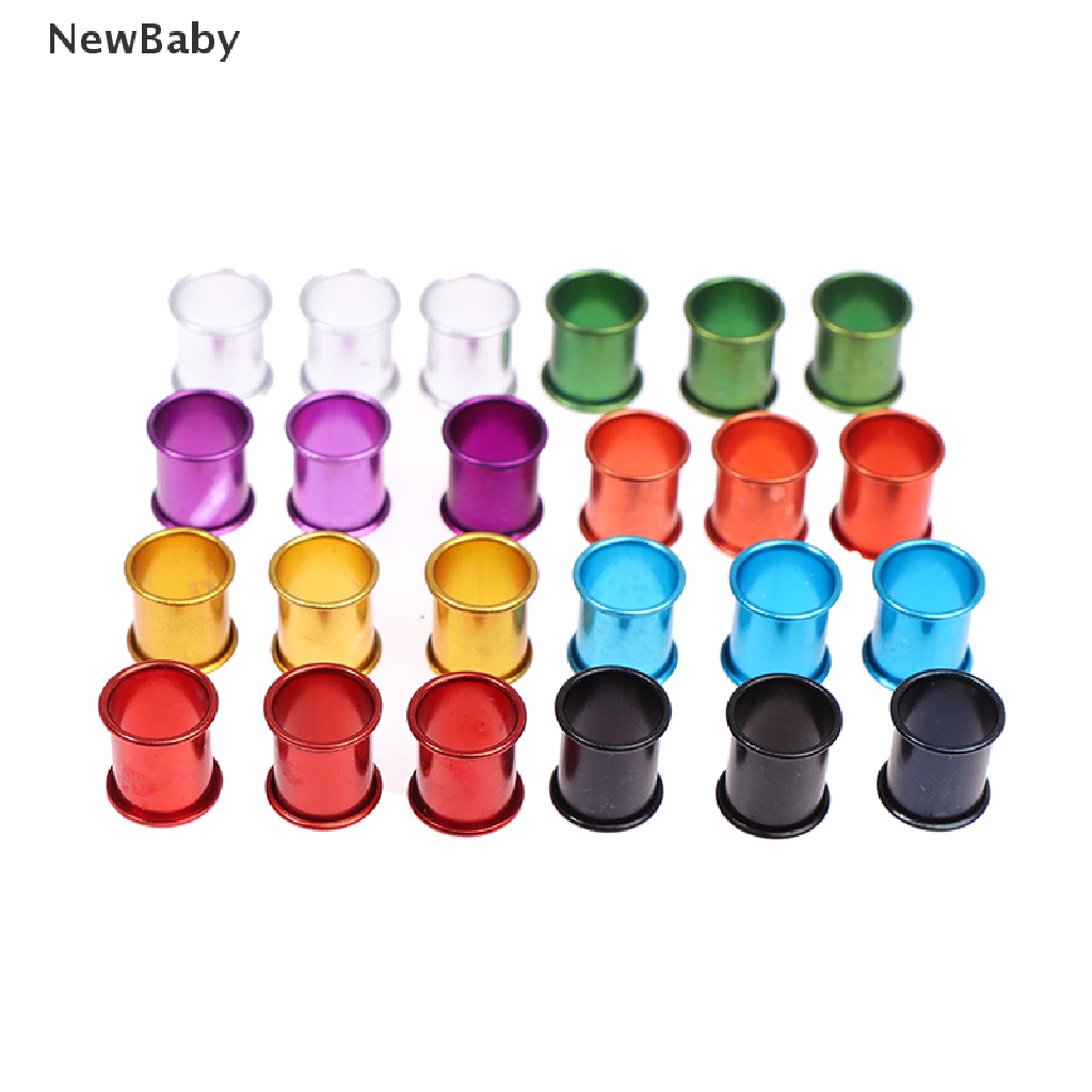 Newbaby 100pcs ring Kaki Burung Merpati diameter Dalam 8mm Panjang 10mm Bahan Aluminum