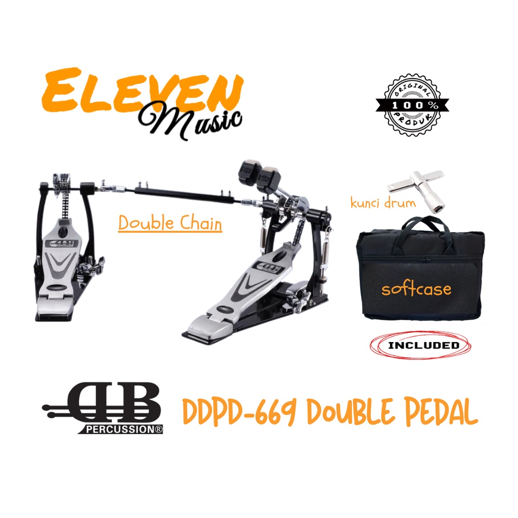 Double Pedal Drum Db Percusion DDPD-669 Double Pedal Double Chain