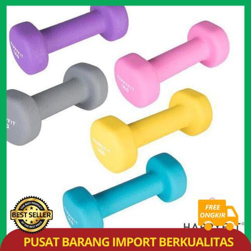 dumbel Barbel 1 kg 2 pc Neoprene anti slip HAPPYFIT
