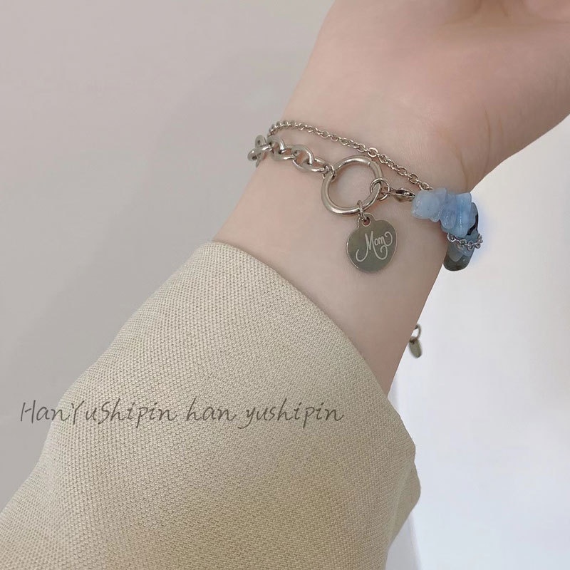 Gelang Kristal Dua Lapis Untuk Aksesoris