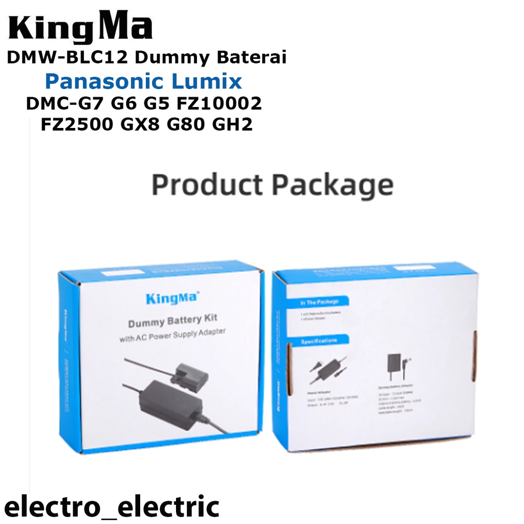 KingMa DMW-BLC12 Dummy Baterai dengan Adaptor untuk Panasonic Lumix