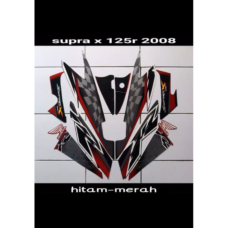 Stiker Sticker Striping Honda Supra x 125 2008 warna hitam full