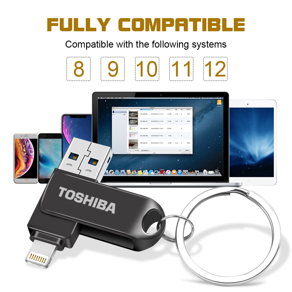 2in1 Flash Disk USB 3.0 Tipe c / ios 512GB Bahan Metal Anti Air Untuk Smartphone