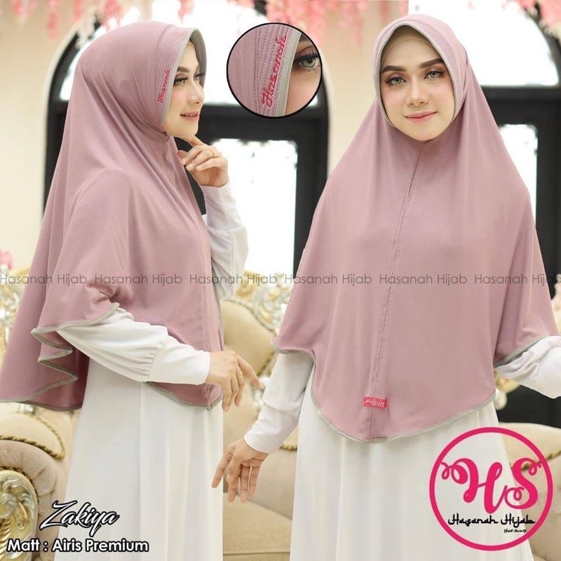 cod termurah Zakiya kerudung jilbab hijab bergo instan merk hasanah hijab ukuran standart sport ped 