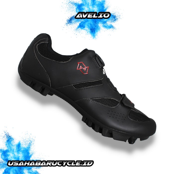 Sepatu Sepeda Gunung MTB XC Avelio Cleat - 43, Hitam
