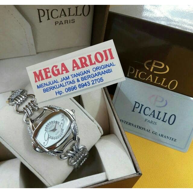 JAM TANGAN CEWEK WANITA PICALLO ORIGINAL SILVER GARANSI 1 THN