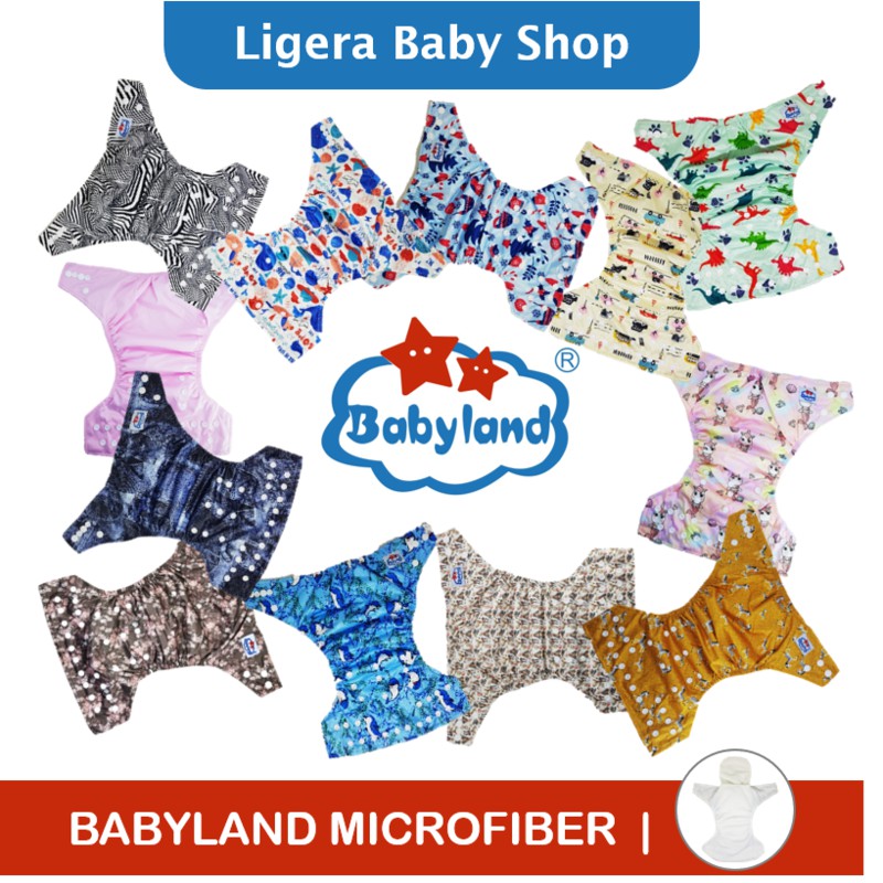 Popok Kain Clodi Kancing Babyland Original Microfiber - RANDOM