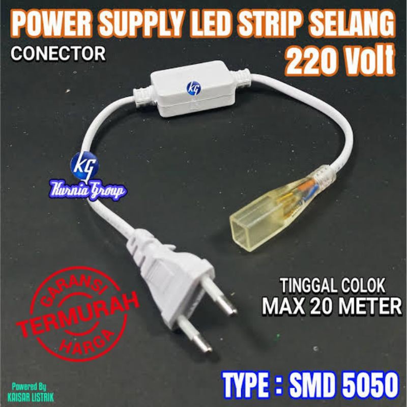 Lampu Led Strip ICE BLUE 1 Meter AC 220V BIRU ES  Stripled Selang Outdoor Indor SMD 5050 Biru Langit