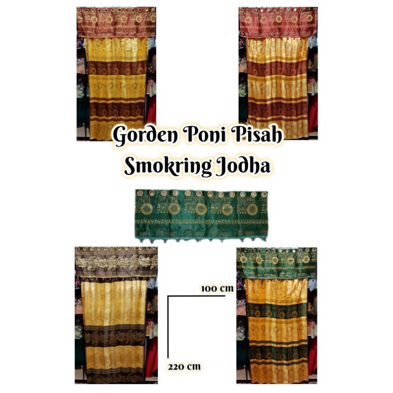 Gorden Jodha smokring poni pisah prada hordeng tirai pintu jendela blackout