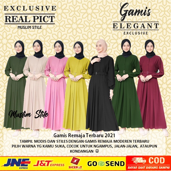 Baju Gamis Wanita Syar'i Muslim Remaja Sabinna Gamis Modis Wanita Lebaran 2020 Terbaru Super Kek Lt-RANDOM