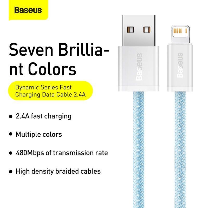 Baseus Dynamic Series USB to Lightning Nylon - Cable Data for Iphone 1m - Garansi Resmi 6 Bulan