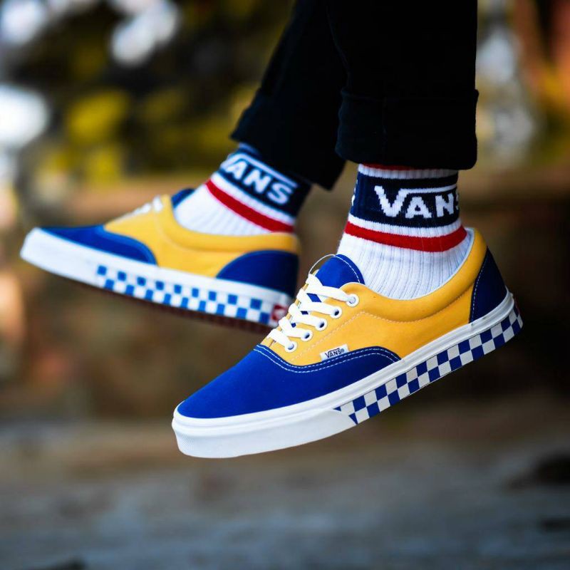 Vans era BMX chekerboard blue/yellow