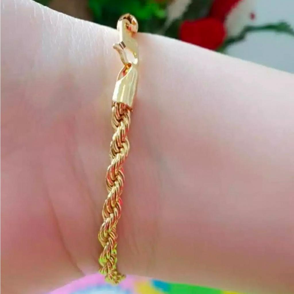 Gelang Tangan Wanita Motif Tambang Cantik Titanium Fashion Model Korea Perhiasan Bahan Koin Lama