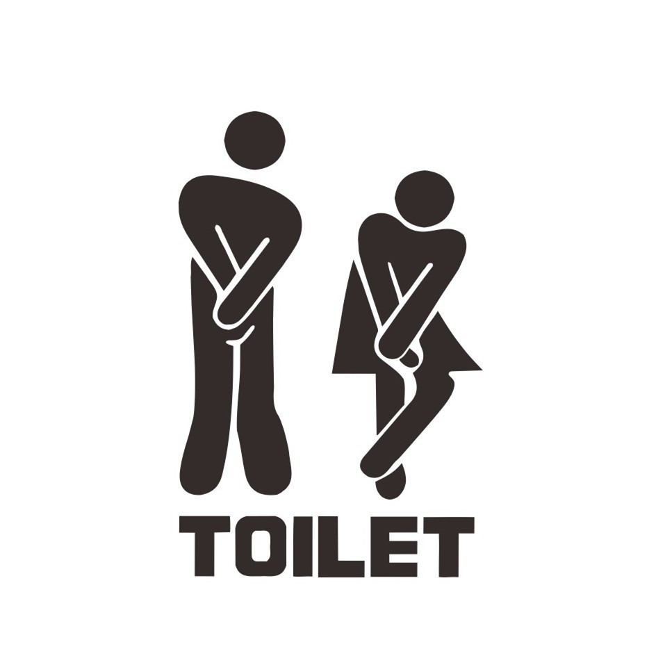 Stiker Dinding Dengan Bahan Vinyl Mudah Dilepas Dan Gambar Tanda Toilet Untuk Dekorasi Kamar Mandi