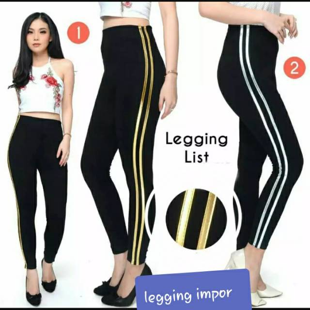 LEGGING IMPORT DOUBLE LIST LEGGING OLAHRAGA LIST SAMPING LEGGING YOGA