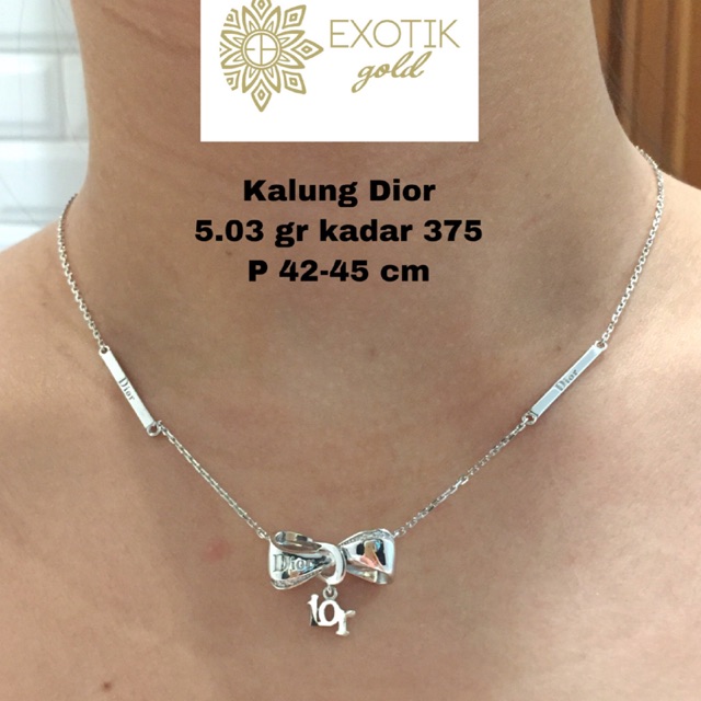 Kalung emas putih dior kadar 375 berat 5.03 gr