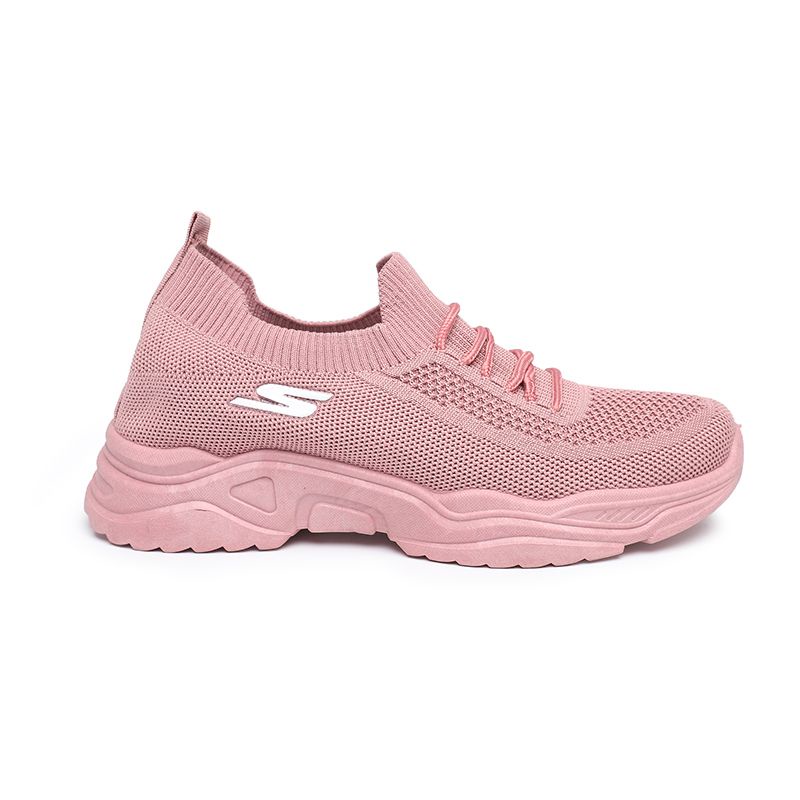 [GROSIR][COD] SEVEN_DAY SEPATU RAJUT WANITA SLIP ON SNEAKERS TANPA TALI SPORT SHOES FZ-F26 PINK