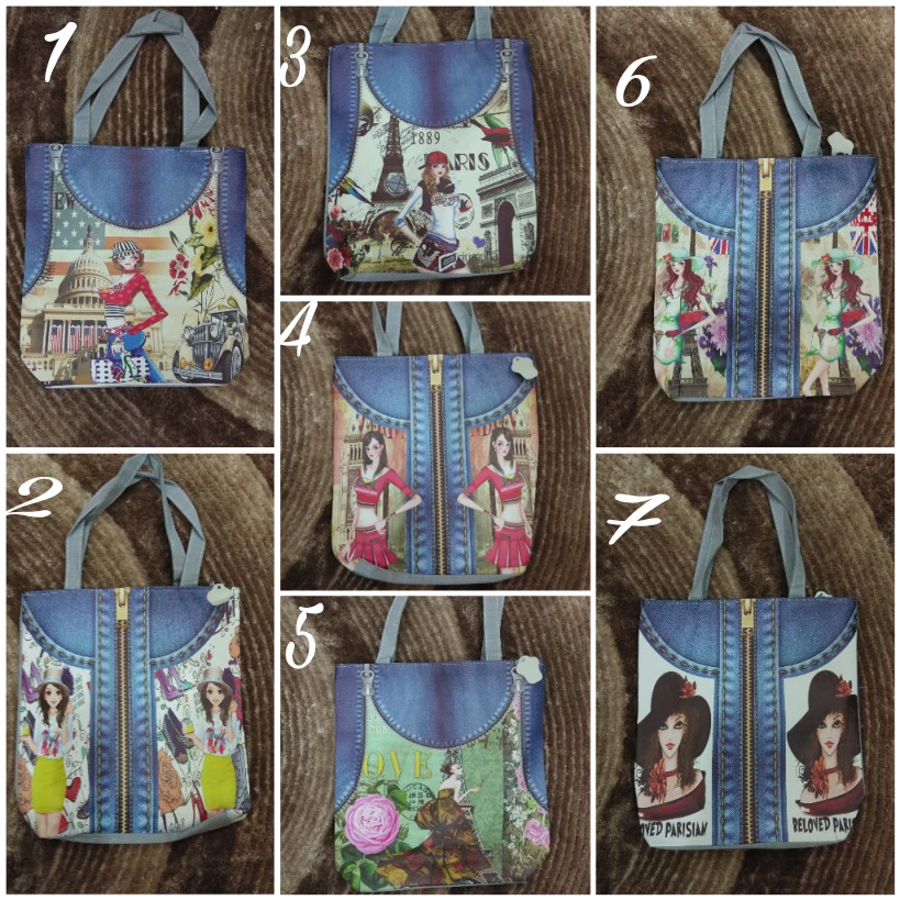 Tas Remaja Wanita bahan canvas / Tas Tote bag