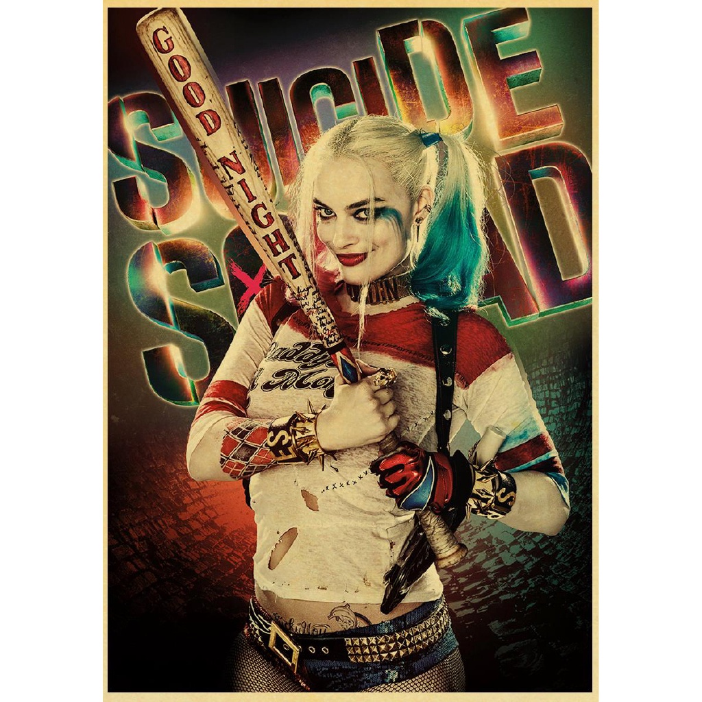 Vintage nuevo DC película Harley Quinn y Joker Retro Poster kraft papel impreso pared carteles para pared de Bar o casa pegatina