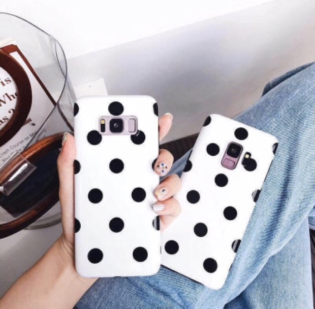 Polkadot Glossy Soft Case Samsung S7edge S8 S8+ S9 S9+ Note8 9 S10 S10+ Note10 Note 10 plus S7 edge