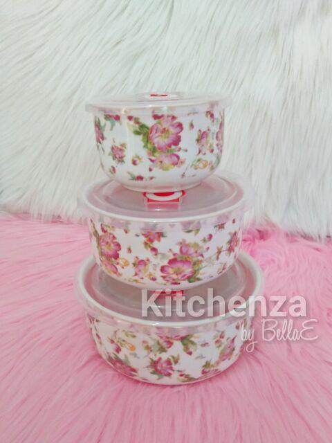 Vicenza Food Container Ba780 Motif Mawar & Melati - Garansi Original Tempat Makanan Bekal