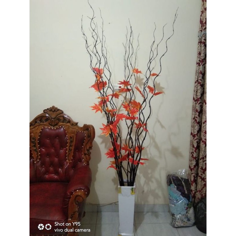 satu set bambu ulir daun maple bintang